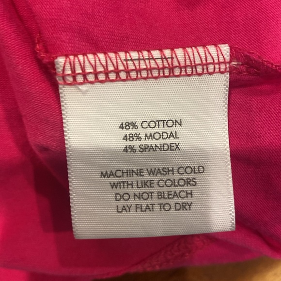 White + Warren - Hot Pink Scrunch Neck Tee - Turtleneck Long Sleeve Size M - Picture 7 of 10